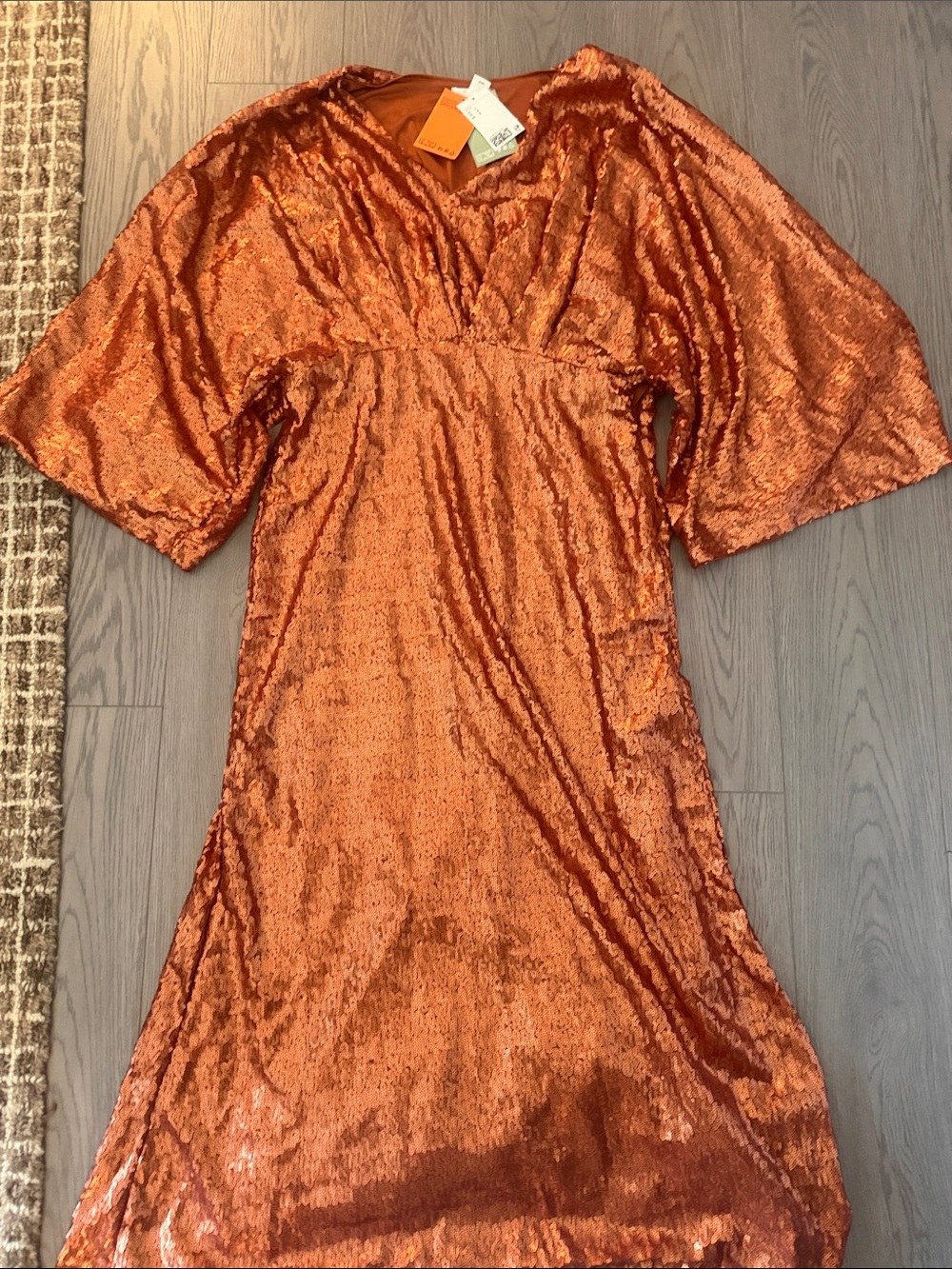H&M Copper Sequin Maxi Dress